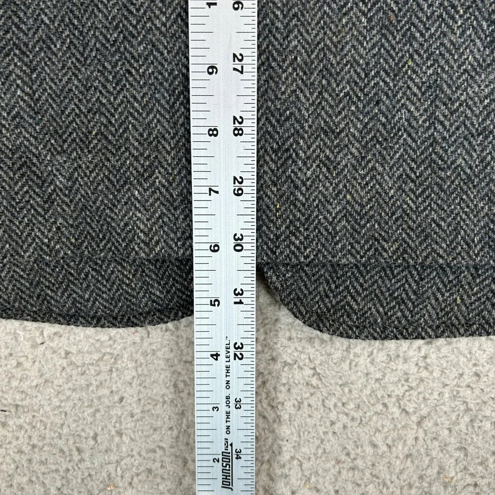 American Eagle Mens Herringbone‎ Blazer Jacket Gray Wool Blend L Dark Academia